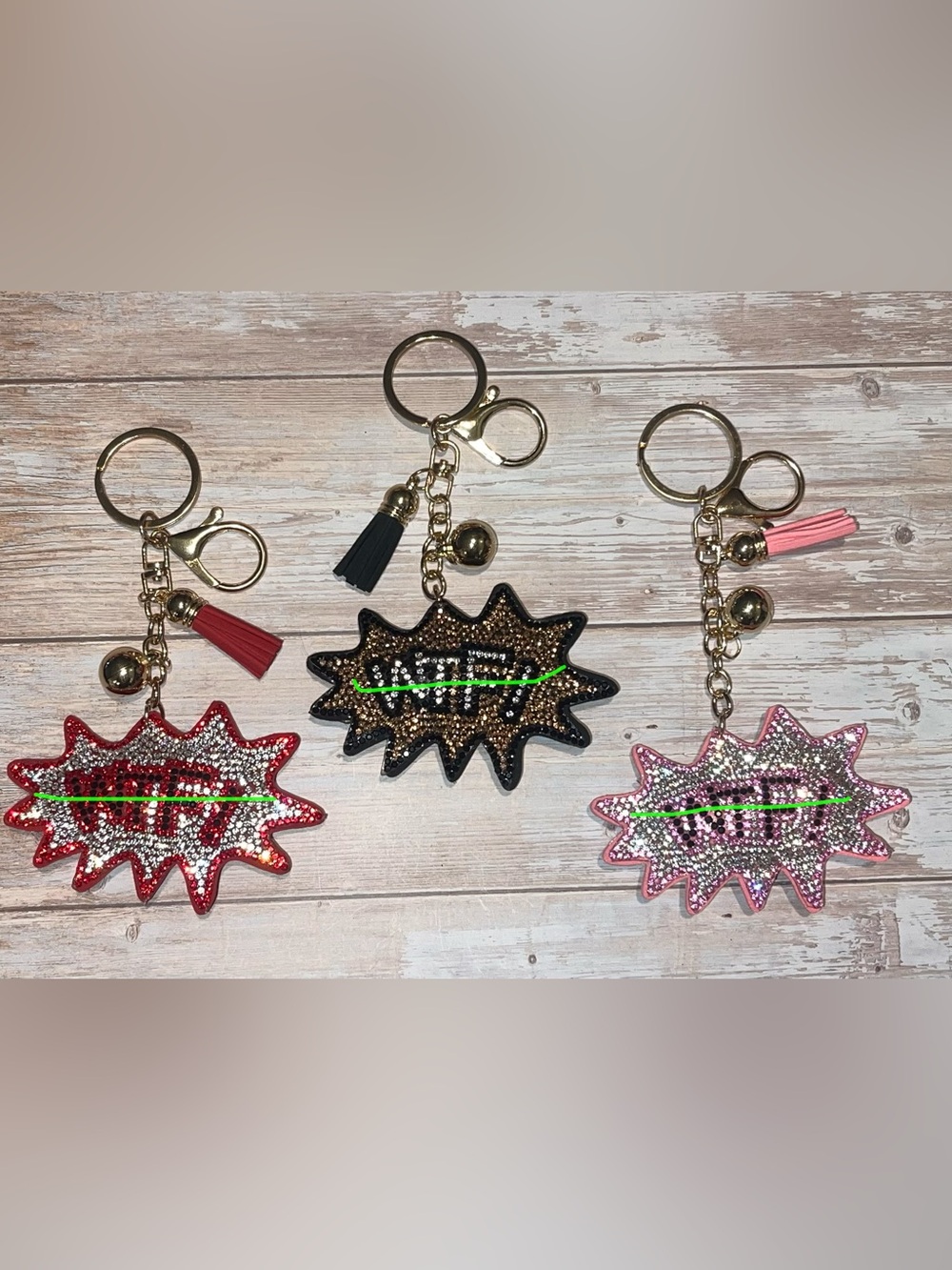Choice of WTF❗️- Puff Rhinestone Keychain Bag Charm